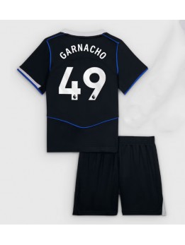 Billige Chelsea Alejandro Garnacho #49 Tredjedraktsett Barn 2025-26 Kortermet (+ Korte bukser)